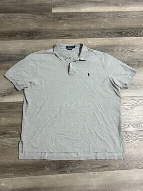 Polo Ralph Lauren Grey Polo Shirt Preppy Retro Work Casual - Men’s XXL 2XL
